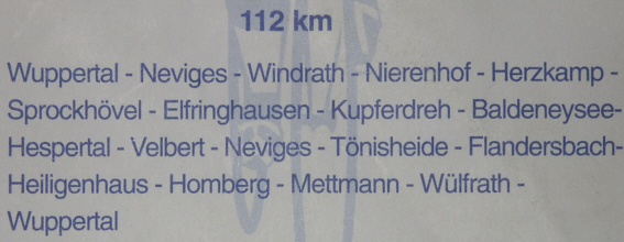 Strecke Endspurt Wuppertal