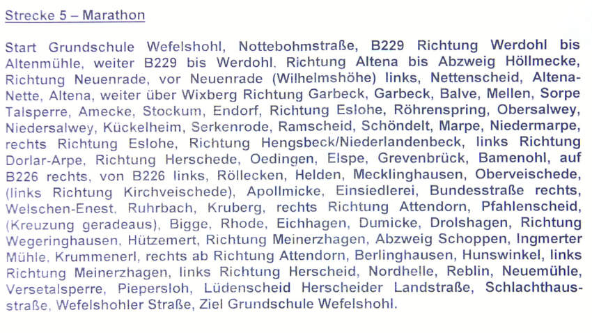 Strecke Marathon Ldenscheid